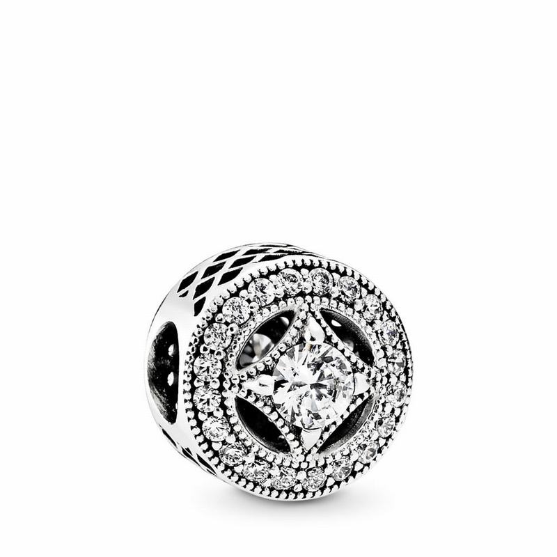 Pandora Vintage Allure Charm Ireland - Sterling Silver/Cubic Zirconia - 793108LCR